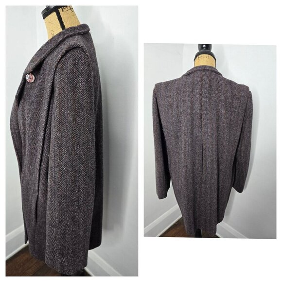 Vintage Wool Double Breasted Peacoat Trench Coat - Picture 2 of 16